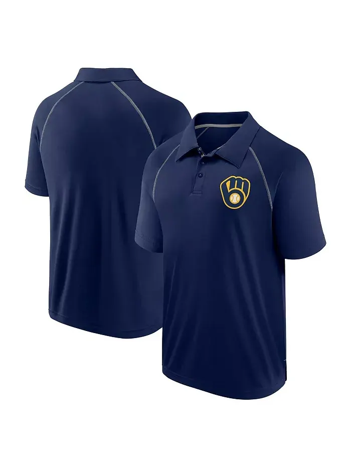 Мужская поло реглан Milwaukee Brewers Strong Alone в темно-синем цвете Fanatics — изображение 1 из 3