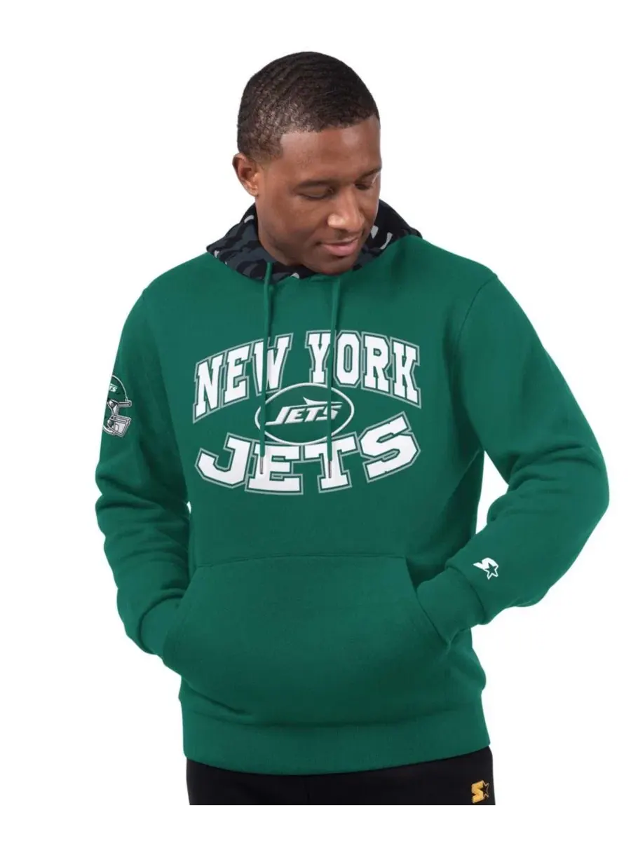 Толстовка-худи с капюшоном New York Jets Thursday Night Gridiron Pullover Hoodie Starter — изображение 1 из 2, зеленый