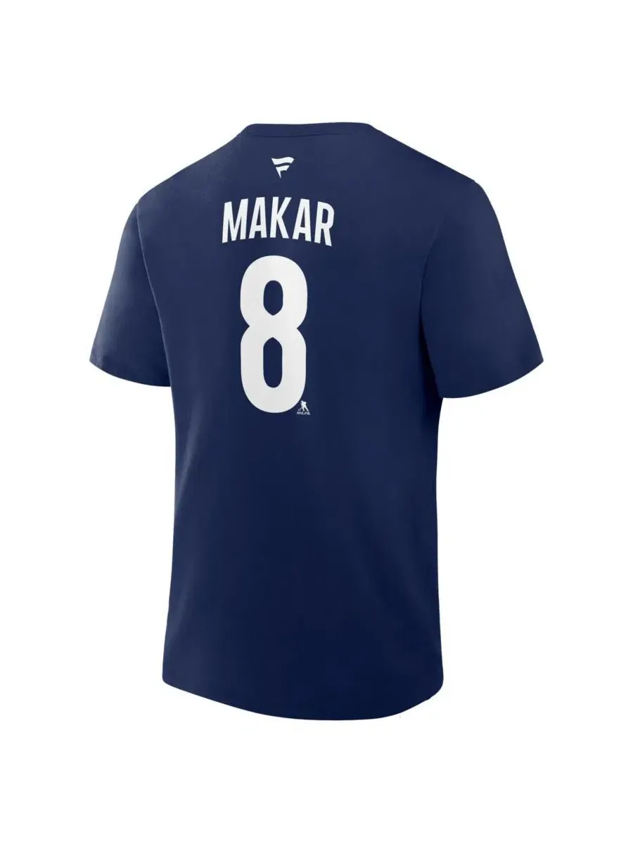 Футболка с длинным рукавом Cale Makar Authentic Stack Name & Number Fanatics — изображение 2 из 3, темно-синий