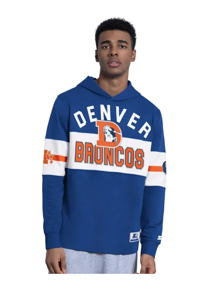Худи с длинным рукавом Denver Broncos Fullback Jersey Starter — изображение 1 из 3, синий оранжевый