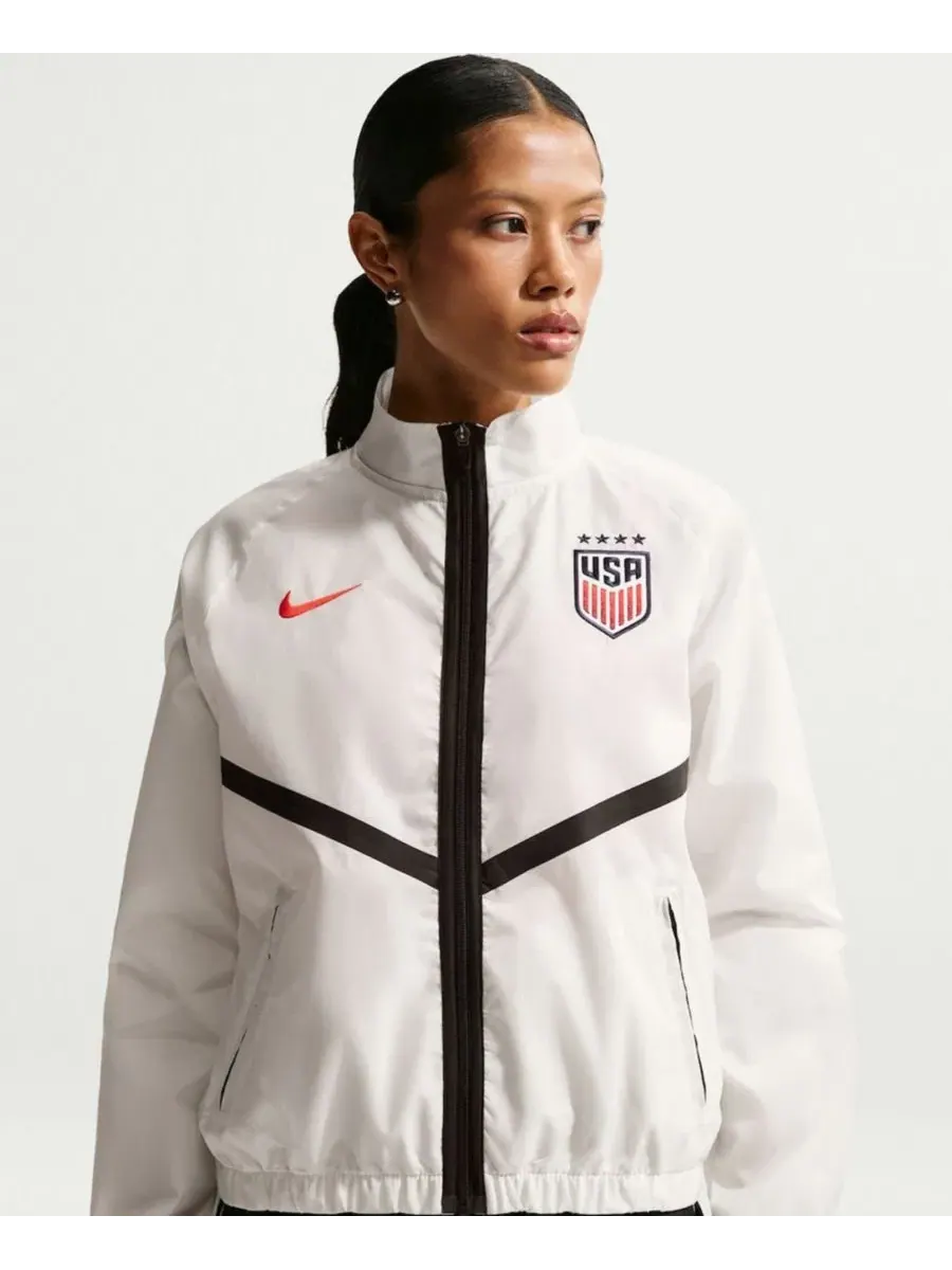 Куртка Nike с полной застежкой-молнией, USMNT 2026 Anthem Dri-FIT — изображение 1 из 5, белый