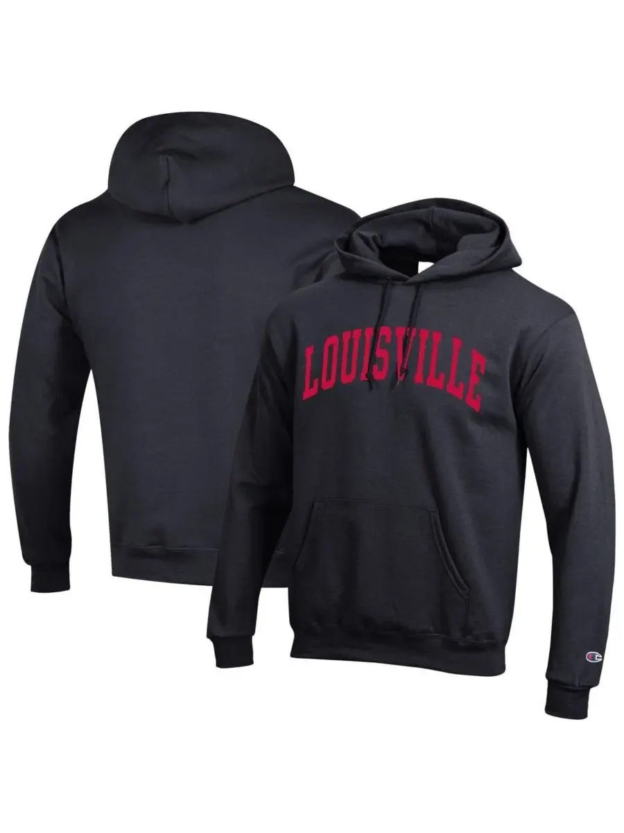 Толстовка Champion Louisville Cardinals Basic Arch Fleece Pullover Hoodie — изображение 1 из 3, черный