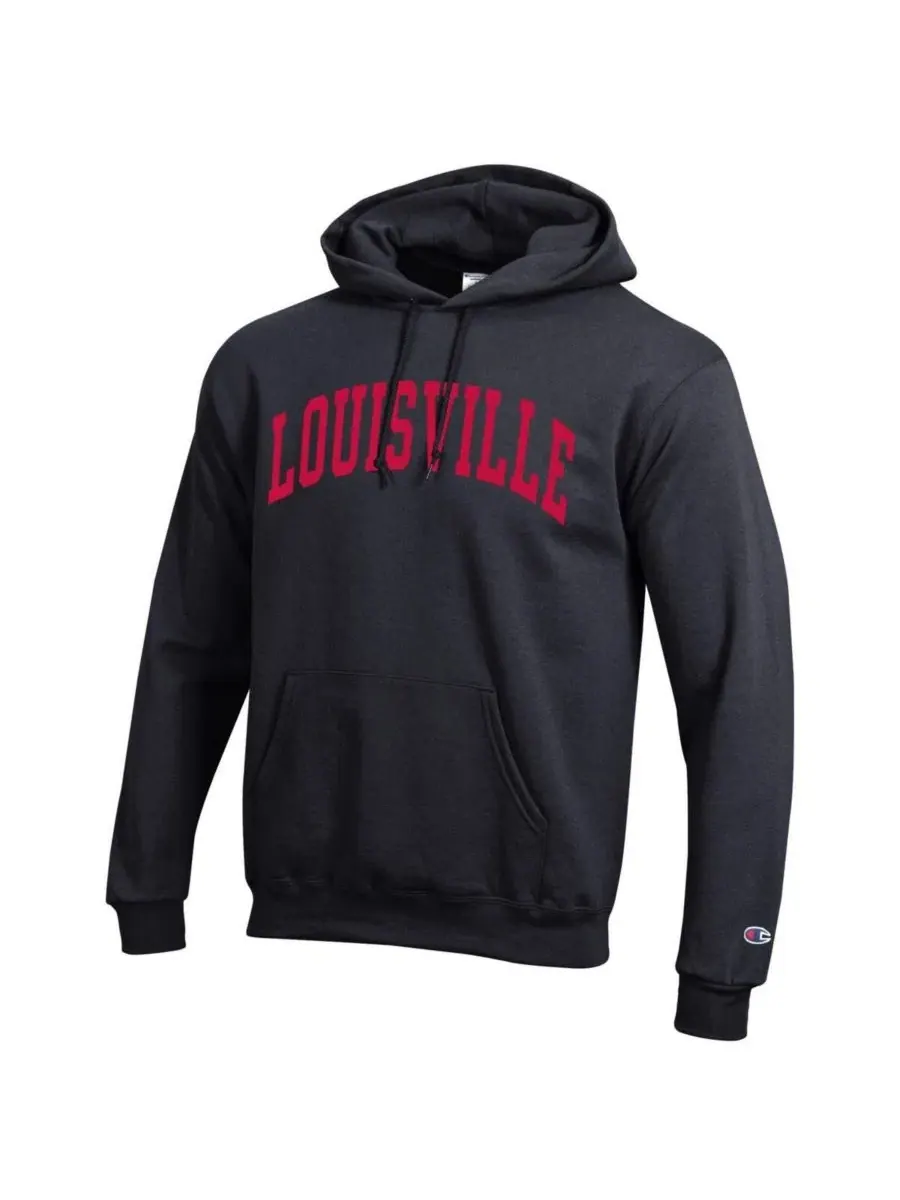 Толстовка Champion Louisville Cardinals Basic Arch Fleece Pullover Hoodie — изображение 2 из 3, черный