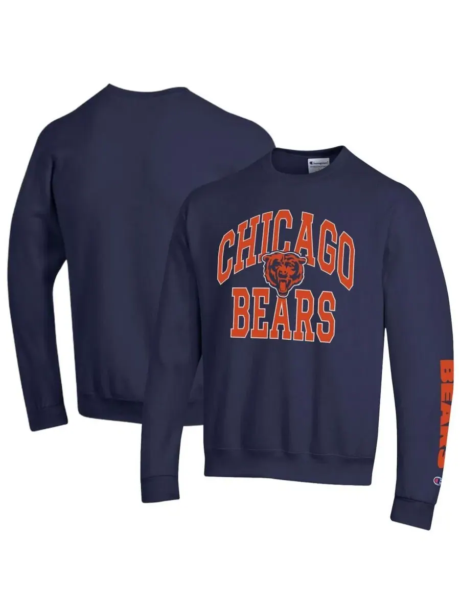 Свитшот с принтом Chicago Bears Powerblend Fleece Champion — изображение 1 из 3, темно-синий