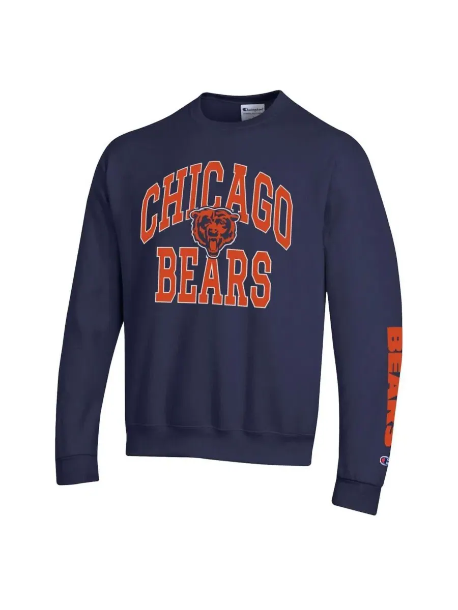 Свитшот с принтом Chicago Bears Powerblend Fleece Champion — изображение 3 из 3, темно-синий