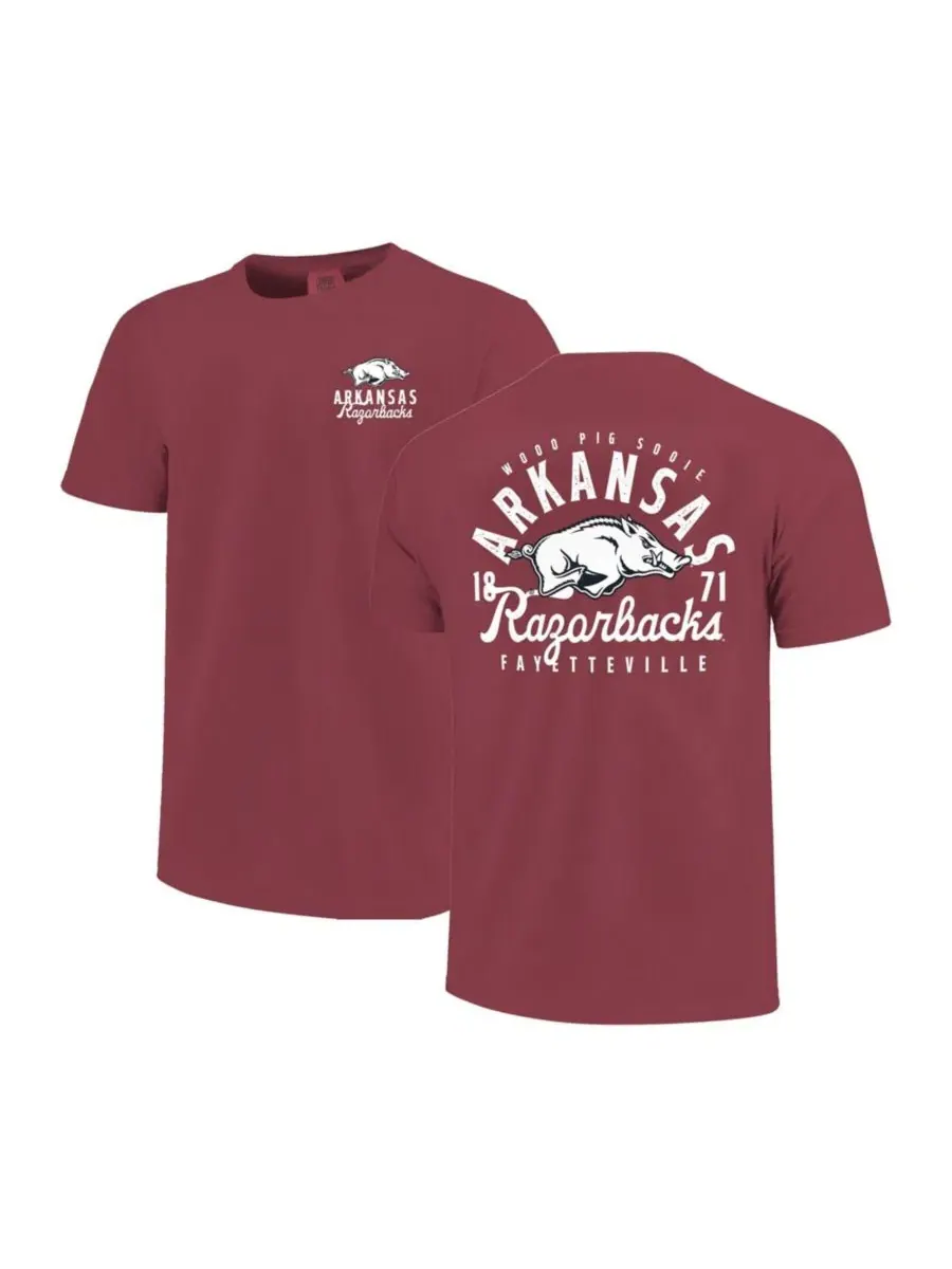 Футболка с принтом Arkansas Razorbacks Mascot Overlay Image One — изображение 1 из 3, красный