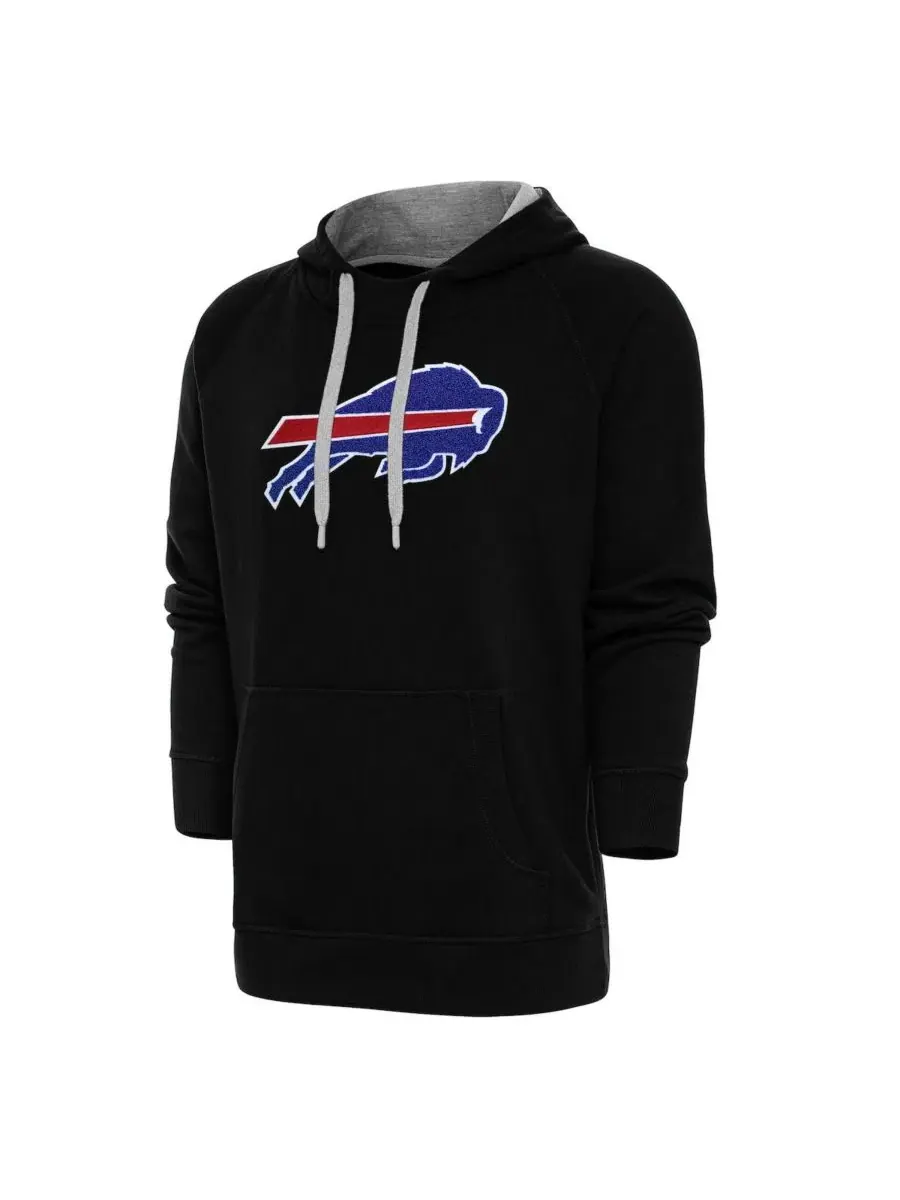 Толстовка на пуговицах с вышивкой Chenille Buffalo Bills Antigua — изображение 1 из 2, черный