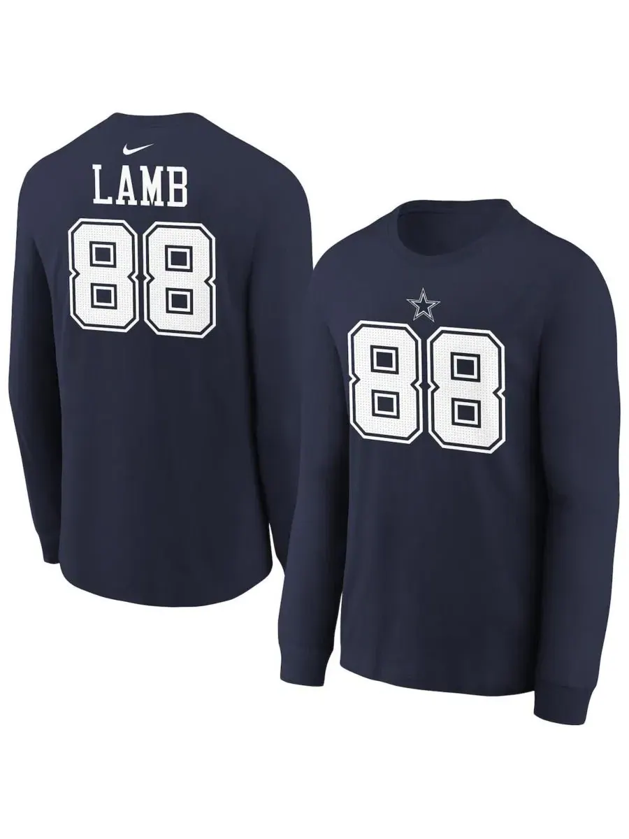 Футболка с длинным рукавом CeeDee Lamb Nike — изображение 1 из 3, темно-синий