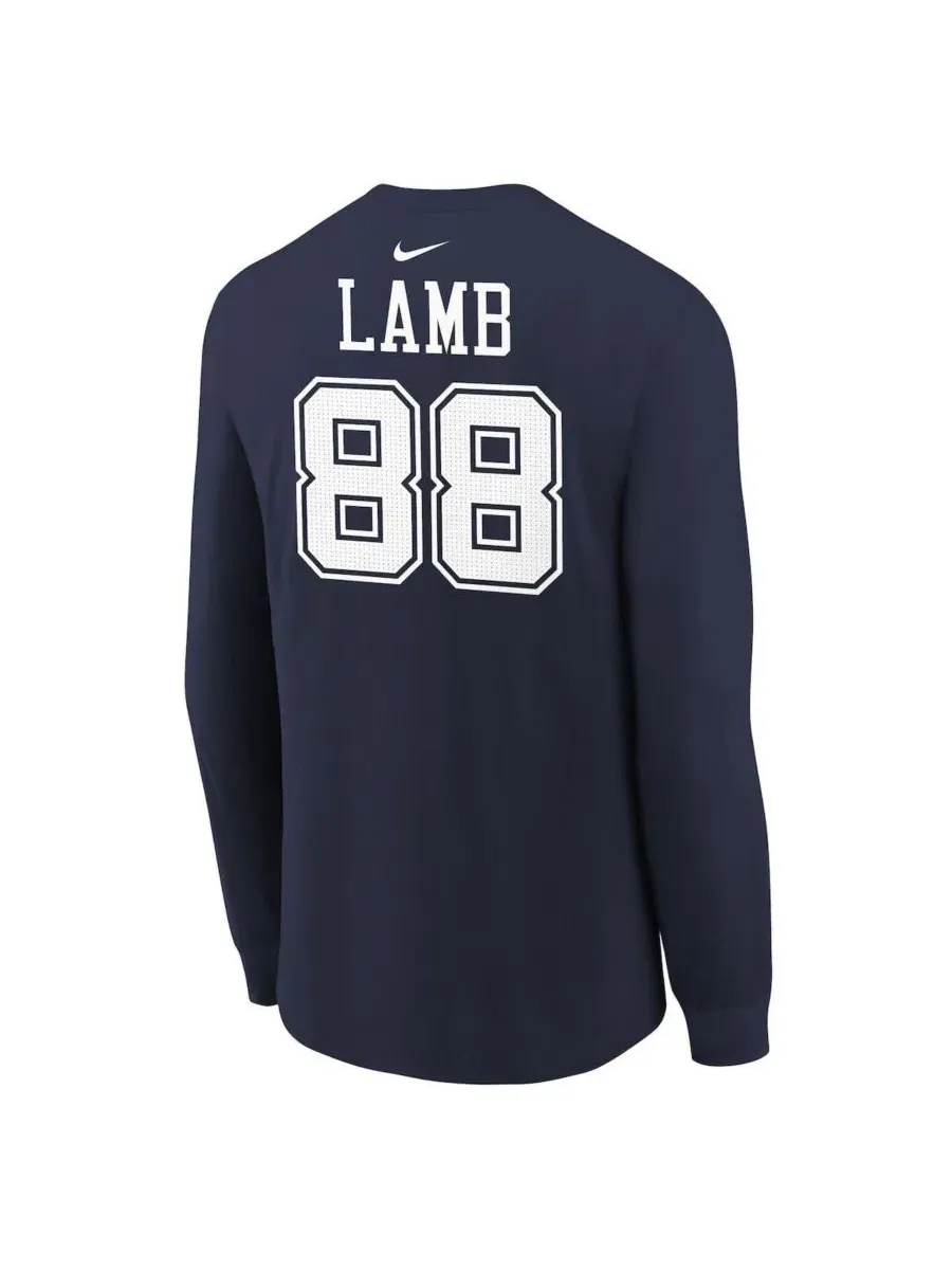 Футболка с длинным рукавом CeeDee Lamb Nike — изображение 3 из 3, темно-синий
