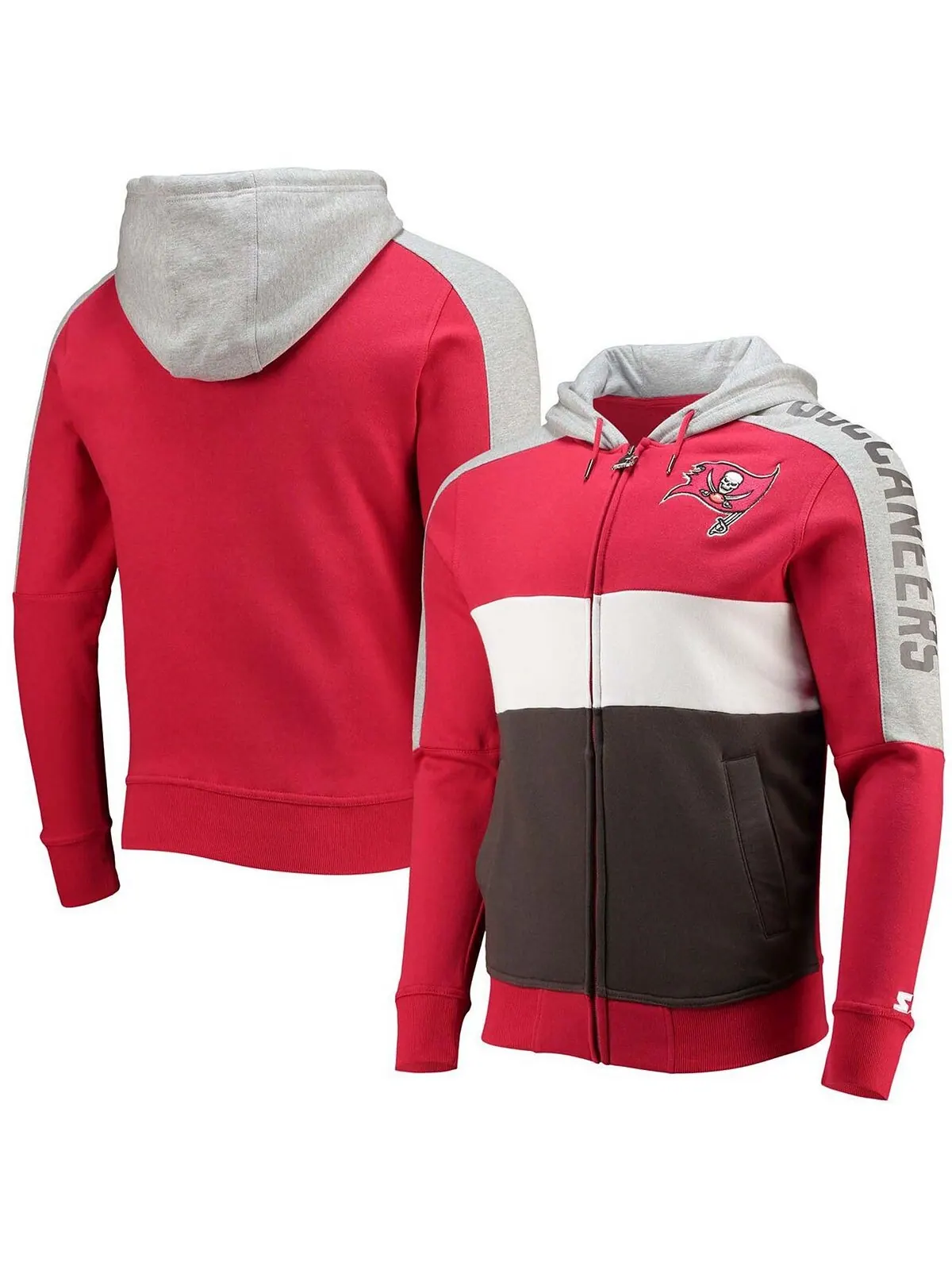 Мужская красная, оловянная толстовка с капюшоном tampa bay buccaneers playoffs color block с — изображение 1 из 4, красный