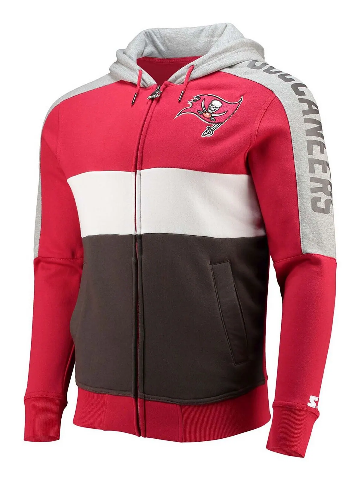 Мужская красная, оловянная толстовка с капюшоном tampa bay buccaneers playoffs color block с — изображение 2 из 4, красный