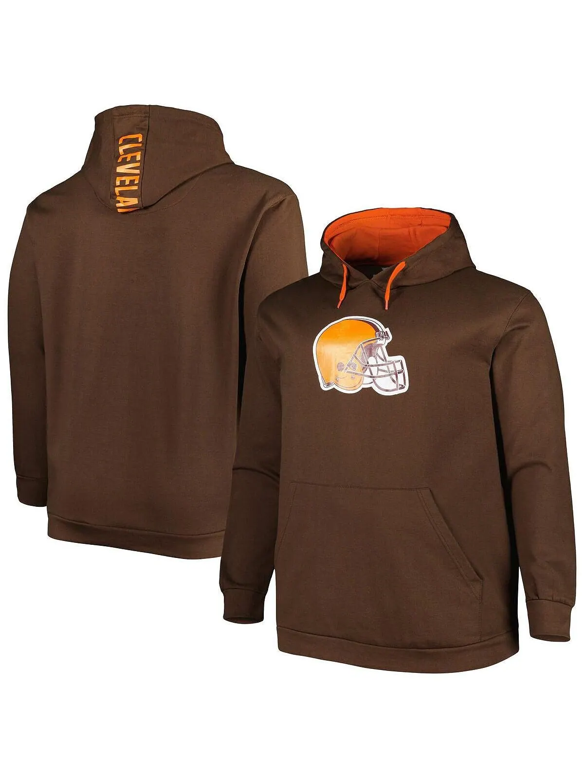 Мужская коричневая толстовка с капюшоном cleveland browns big and tall logo pullover Profile — изображение 1 из 3, коричневый