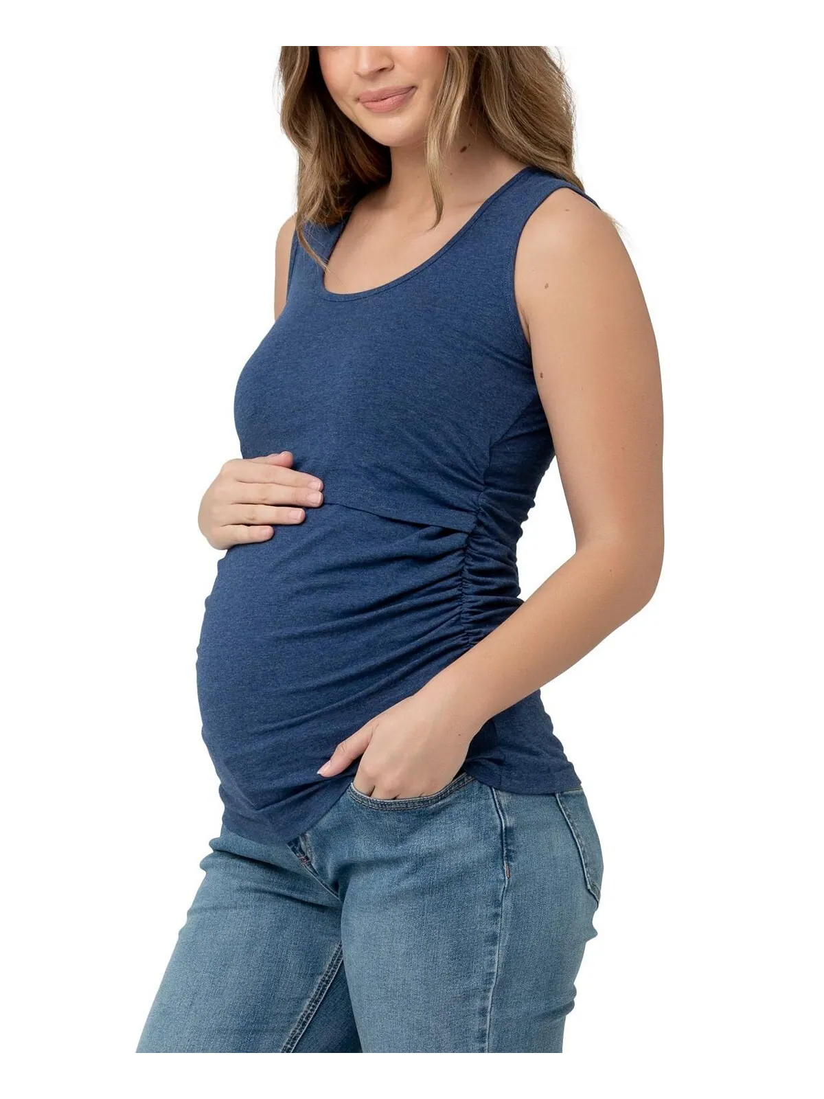Органическая майка для беременных и кормящих мам Ripe Maternity — изображение 2 из 3, джинсовый синий