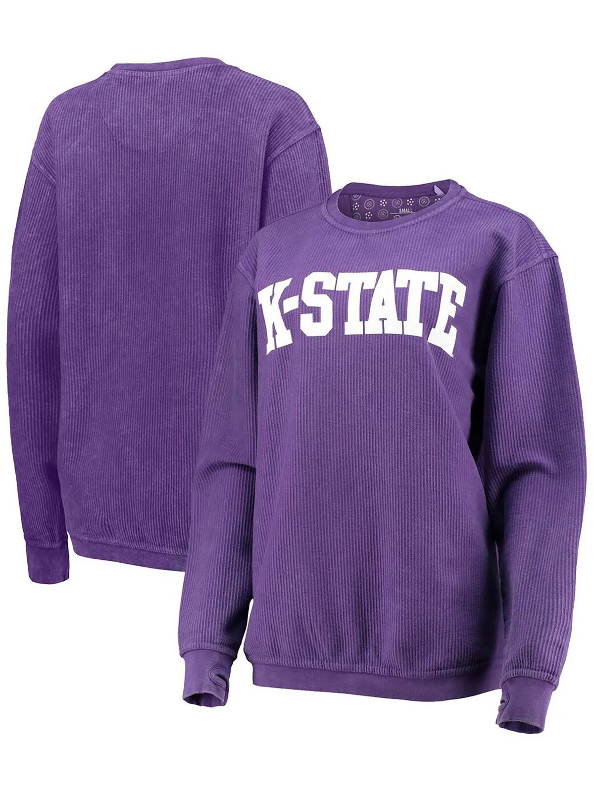 Женский фиолетовый Kansas State Wildcats, удобный вельветовый свитер в винтажном стиле, базовый — изображение 1 из 3
