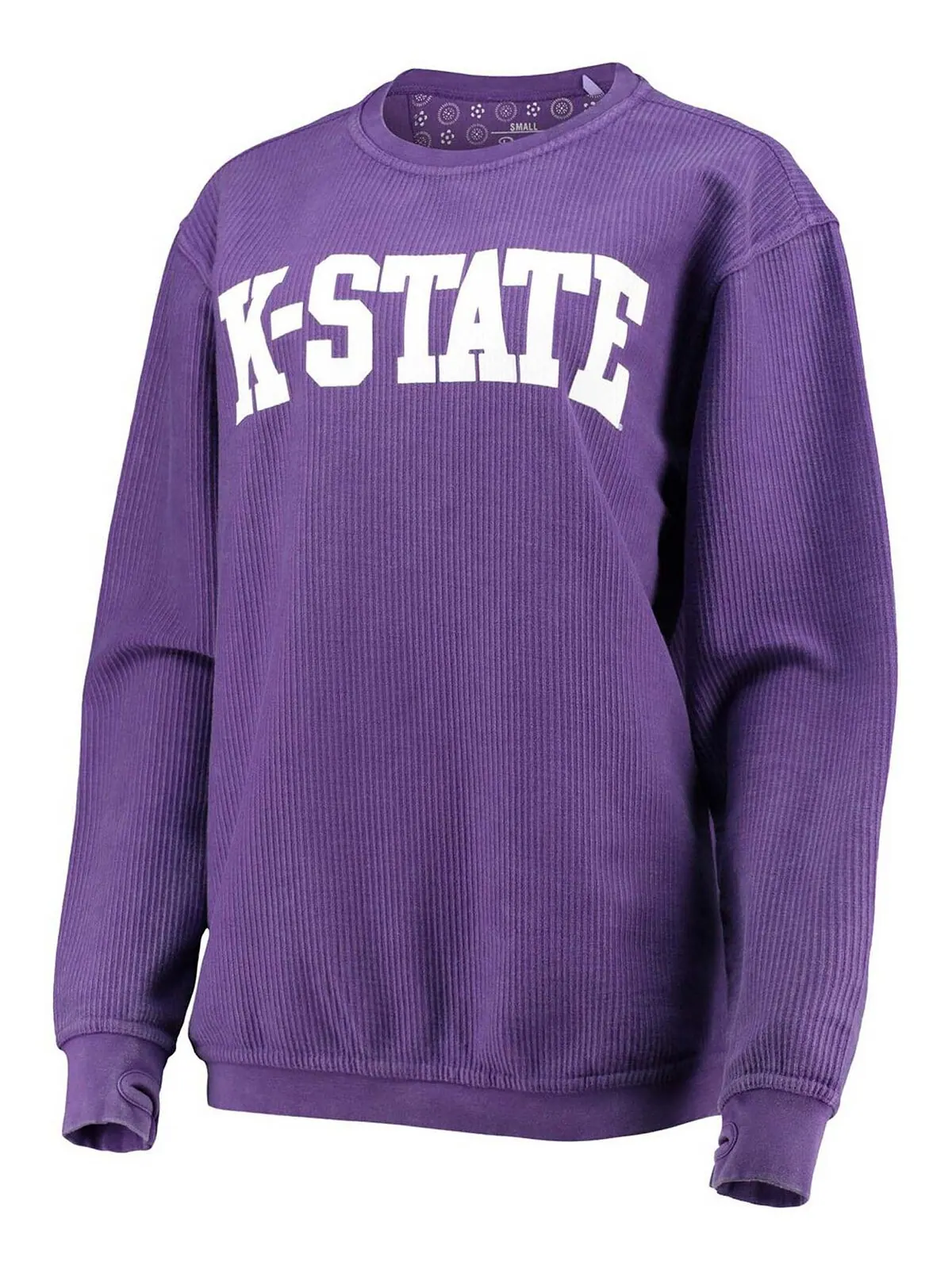 Женский фиолетовый Kansas State Wildcats, удобный вельветовый свитер в винтажном стиле, базовый — изображение 2 из 3
