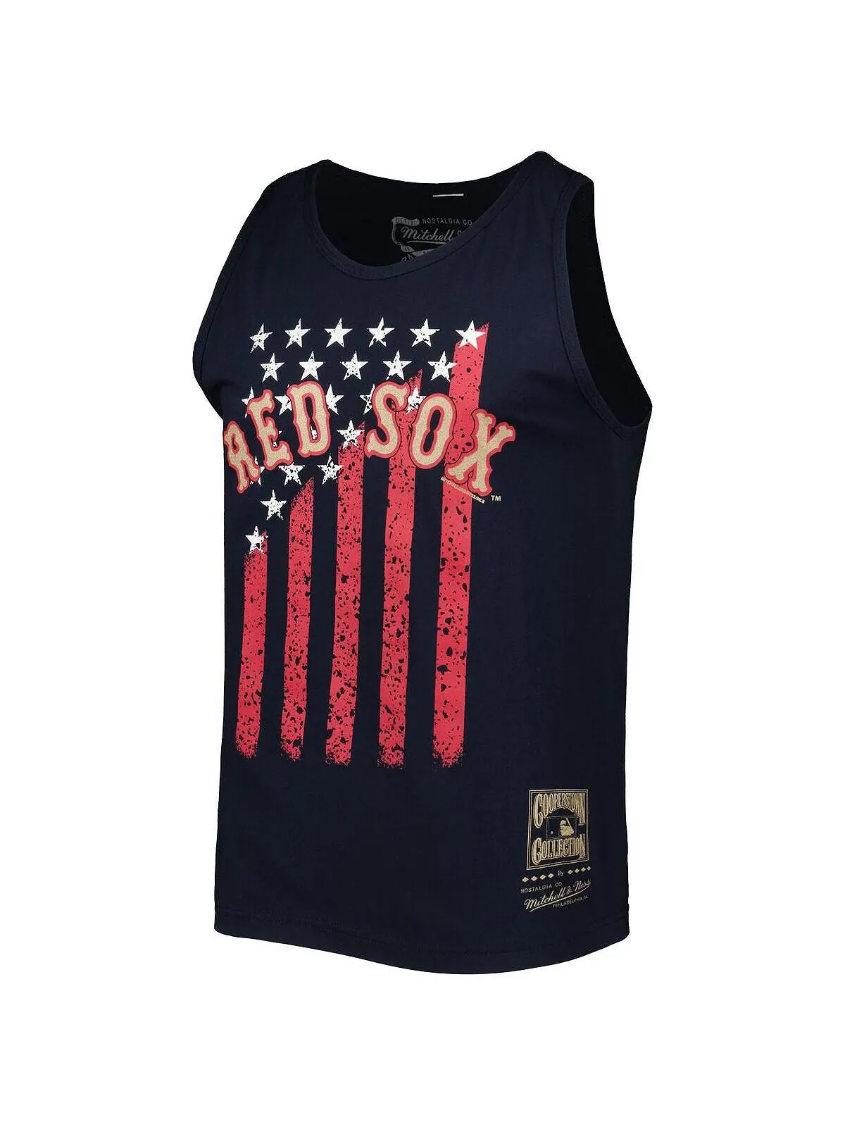 Мужская темно-синяя майка Boston Red Sox Cooperstown Collection Stars and Stripes Mitchell & Ness — изображение 3 из 3