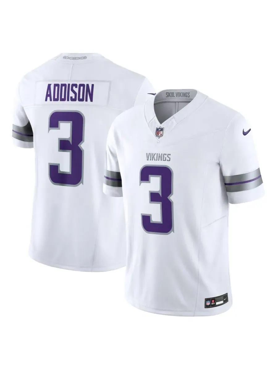 Nike Мужская футболка Jordan Addison White Minnesota Vikings Alternate Vapor FUSE Limited — изображение 1 из 3, белый