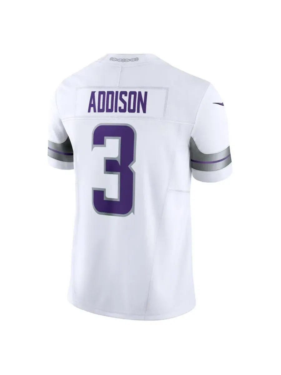 Nike Мужская футболка Jordan Addison White Minnesota Vikings Alternate Vapor FUSE Limited — изображение 3 из 3, белый