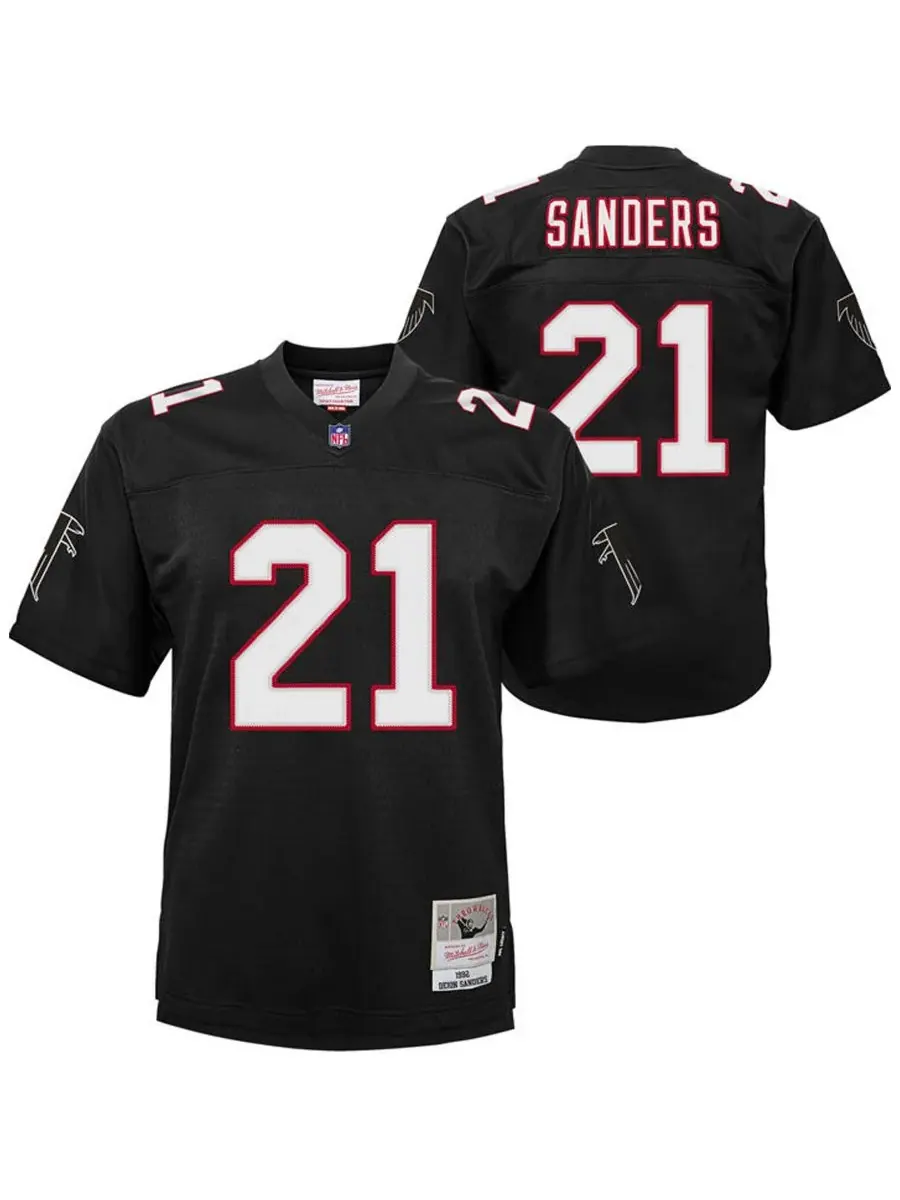Mitchell & Ness Футболка «Big Boys Deion Sanders Atlanta Falcons Legacy Retired Player Jersey» — изображение 1 из 3, черный