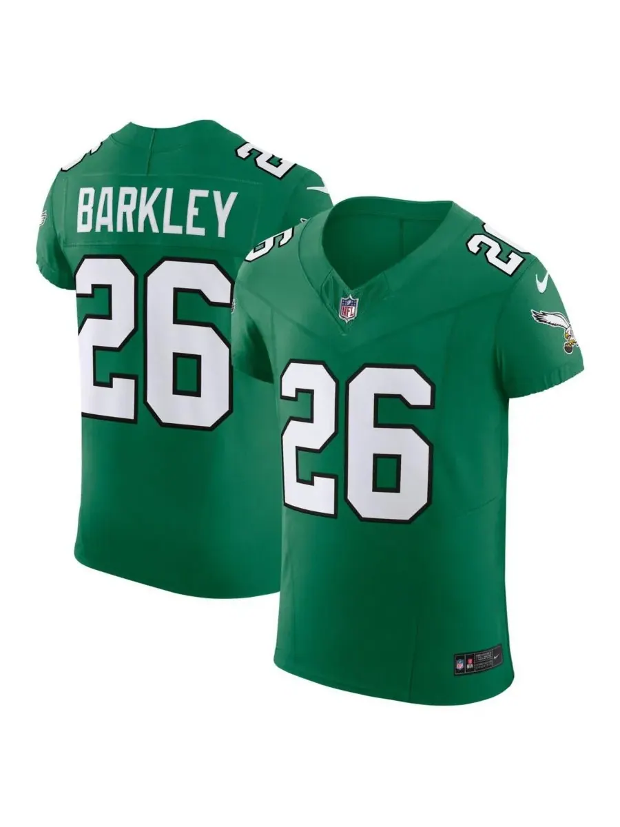 Nike Мужская футболка Saquon Barkley Kelly Green Philadelphia Eagles Alternate Vapor FUSE Elite — изображение 1 из 3, зеленый