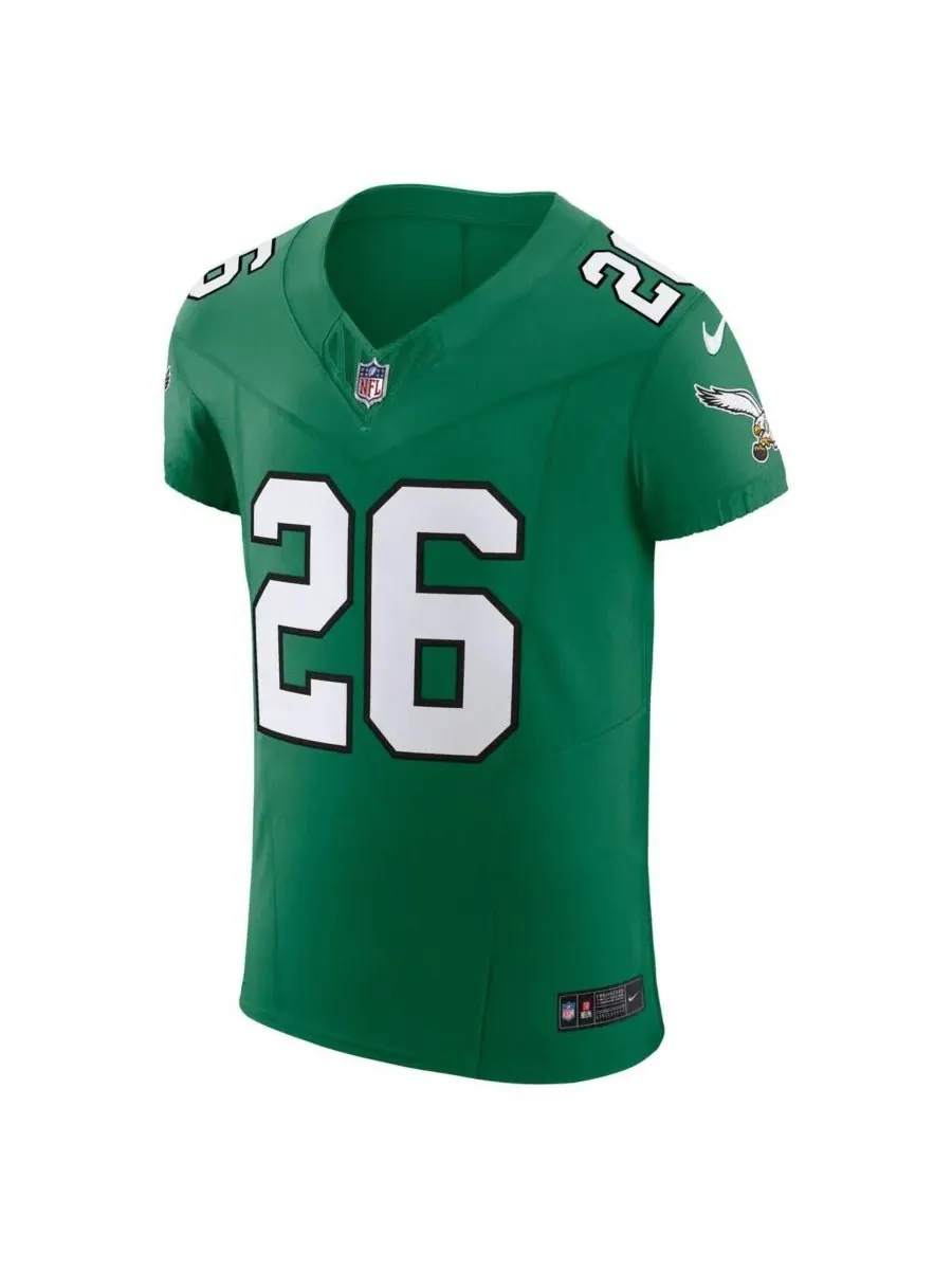 Nike Мужская футболка Saquon Barkley Kelly Green Philadelphia Eagles Alternate Vapor FUSE Elite — изображение 2 из 3, зеленый