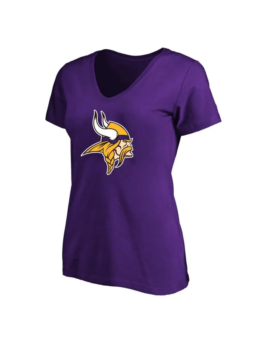 Fanatics Женская фиолетовая футболка JJ McCarthy Minnesota Vikings больших размеров с круглым — изображение 3 из 3