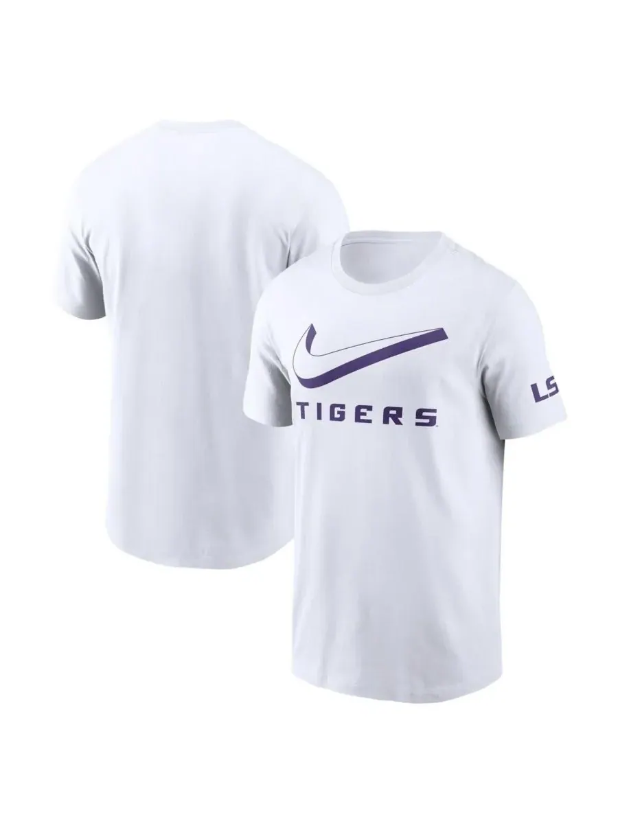 Nike Мужская белая футболка LSU Tigers Primetime 2-Hit Swoosh — изображение 1 из 3, белый