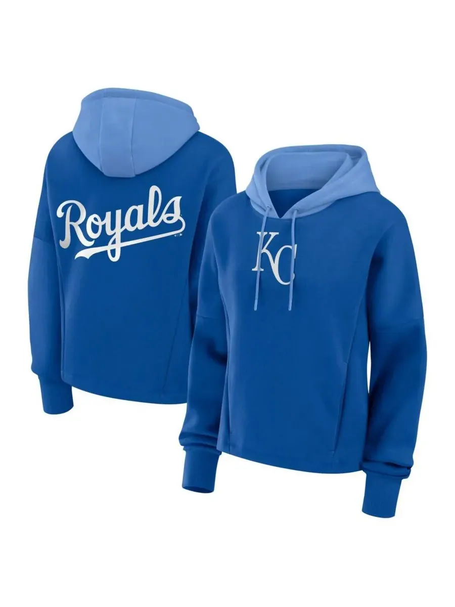 Женская флисовая толстовка с капюшоном Royal Kansas City Royals Oversized High Hip Legacy Fanatics — изображение 1 из 3