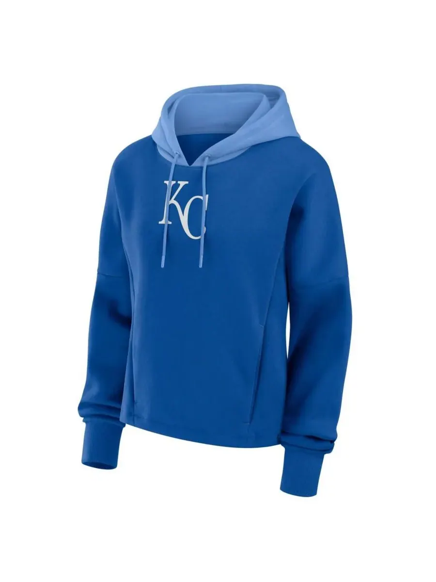 Женская флисовая толстовка с капюшоном Royal Kansas City Royals Oversized High Hip Legacy Fanatics — изображение 2 из 3