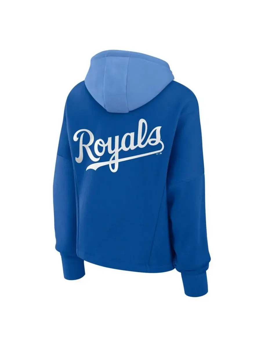 Женская флисовая толстовка с капюшоном Royal Kansas City Royals Oversized High Hip Legacy Fanatics — изображение 3 из 3