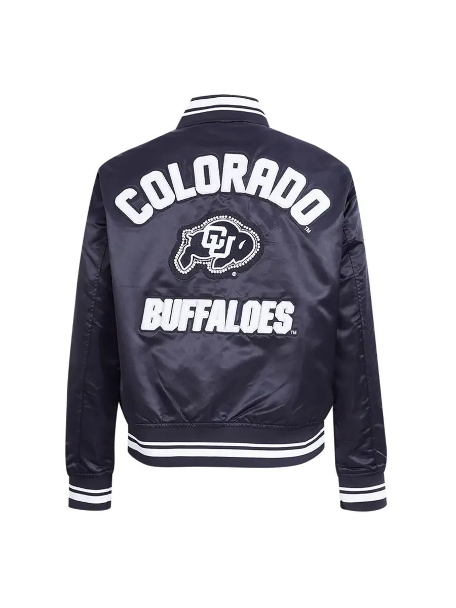 Pro Standard Женская черная атласная куртка Colorado Buffaloes цвета «культивированный жемчуг», на — изображение 2 из 5