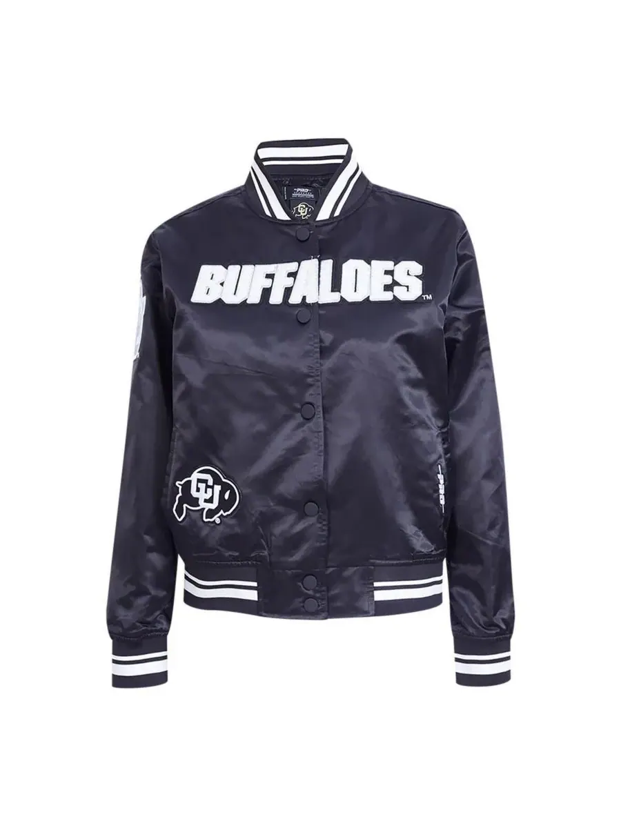 Pro Standard Женская черная атласная куртка Colorado Buffaloes цвета «культивированный жемчуг», на — изображение 3 из 5