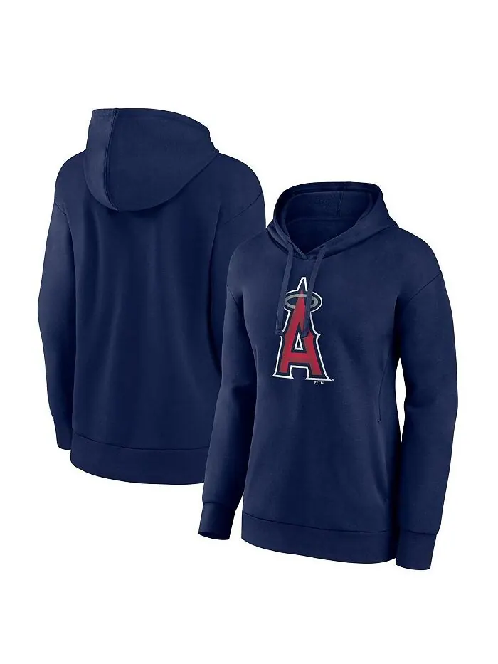 Женский темно-синий пуловер с капюшоном и логотипом Los Angeles Angels Fanatics — изображение 1 из 3