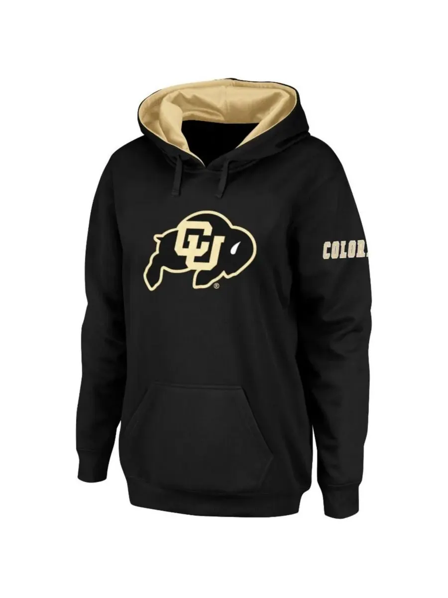 Stadium Athletic Женская черная толстовка с капюшоном Colorado Buffaloes с большим логотипом — изображение 1 из 3, черный