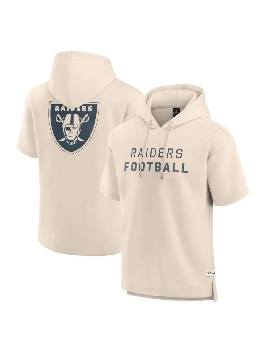 Fanatics Мужская кремовая толстовка с коротким рукавом и надписью Las Vegas Raiders Elements Future — изображение 1 из 3
