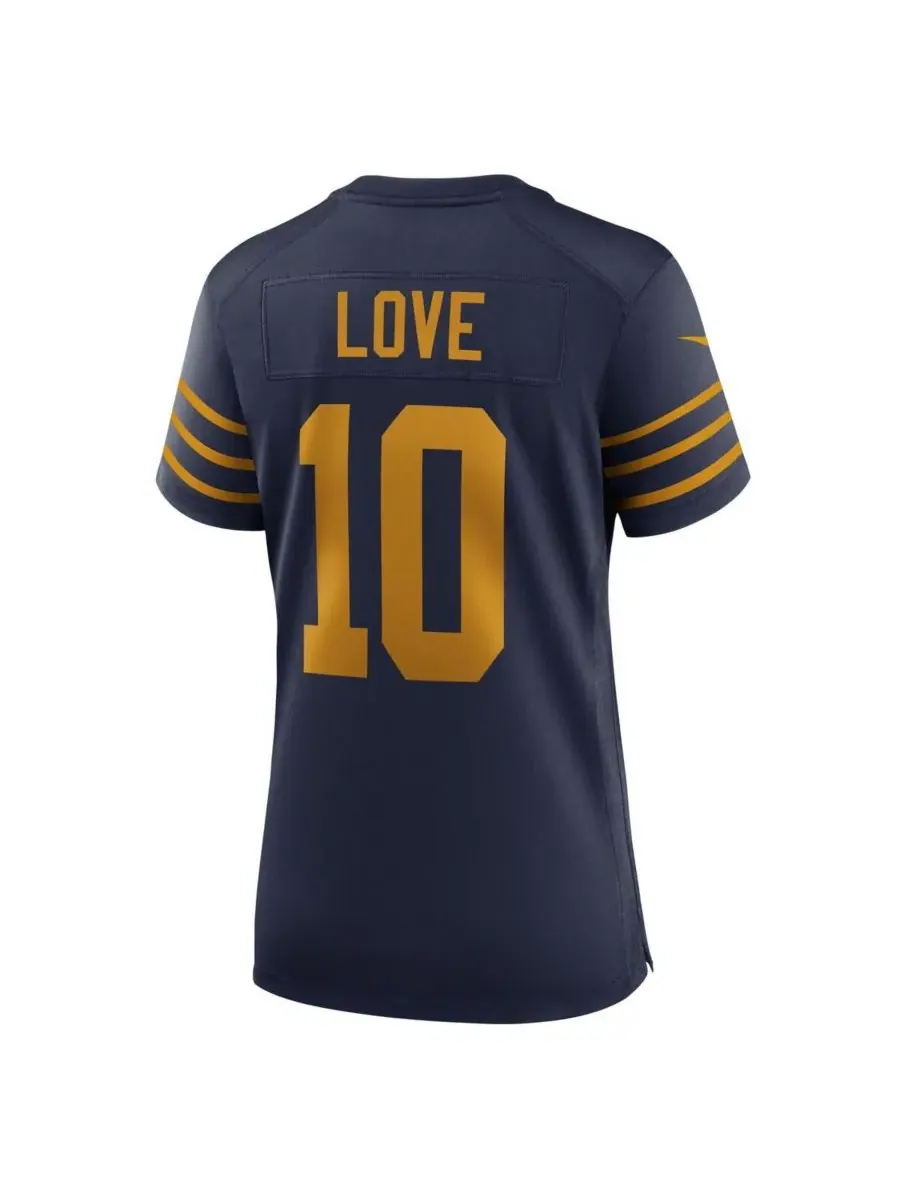 Nike Женская футболка Jordan Love Navy Green Bay Packers The 1923 Classic Game Jersey — изображение 2 из 3, темно-синий