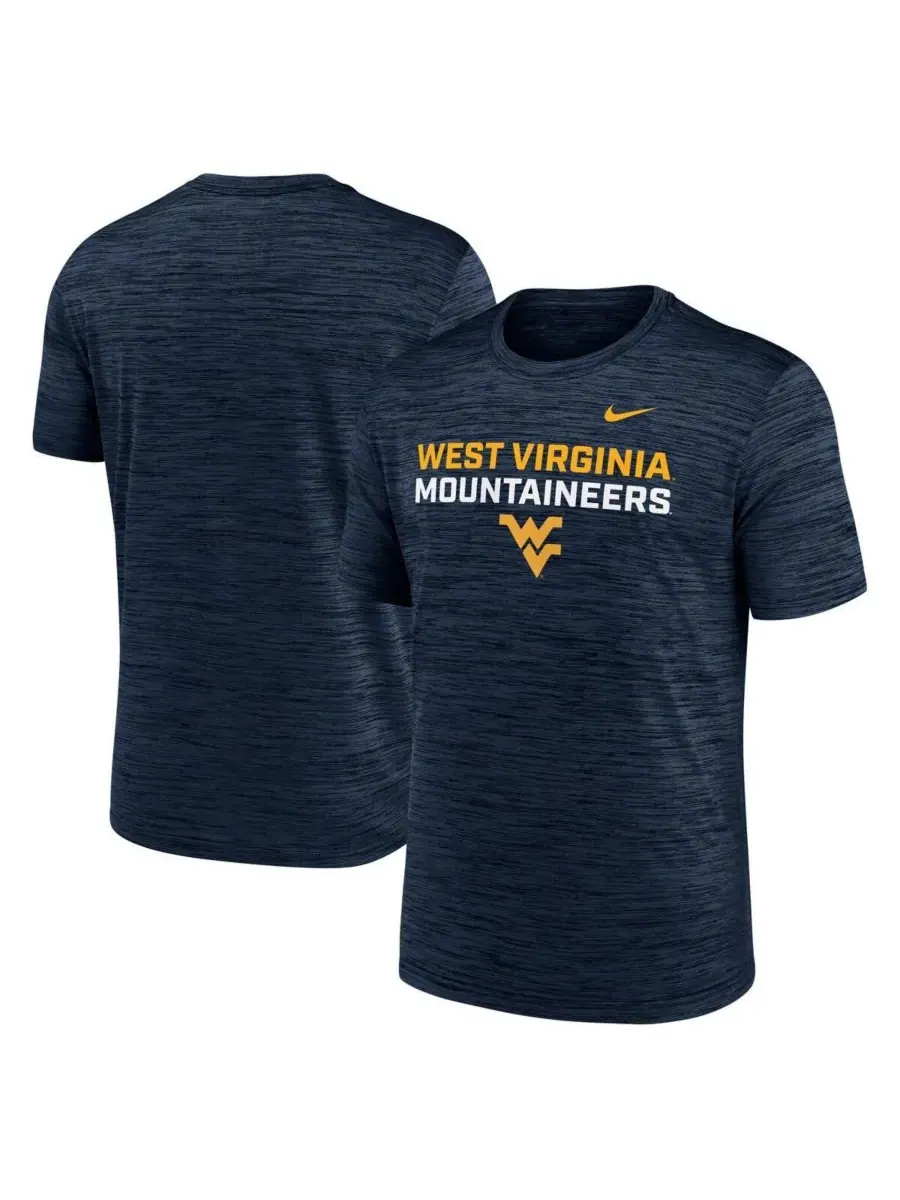 Nike Мужская темно-синяя футболка West Virginia Mountaineers Campus Center Stack Velocity — изображение 1 из 3, темно-синий