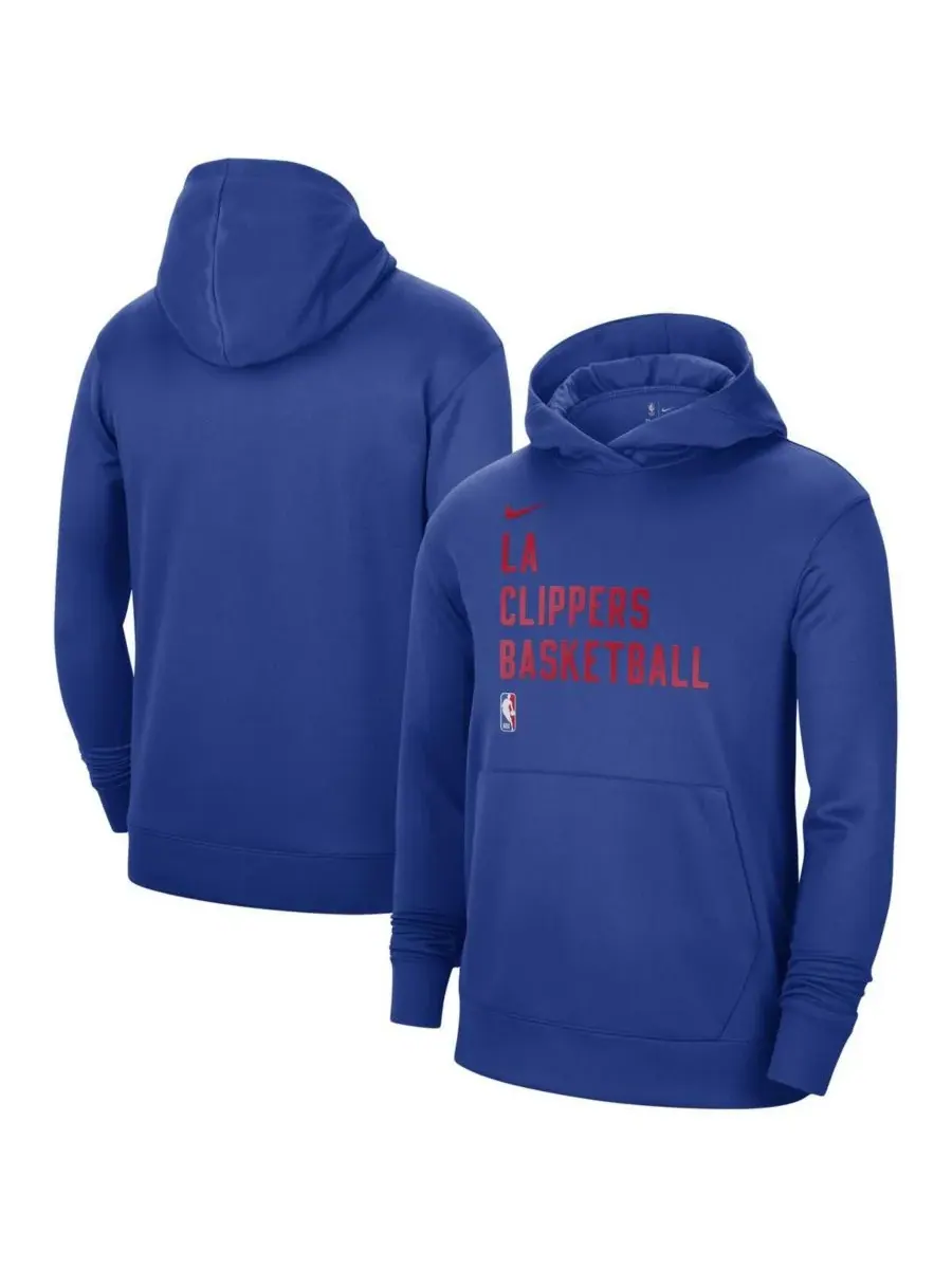 Nike Мужская и женская синяя толстовка с капюшоном LA Clippers 2023/24 Performance Spotlight для — изображение 1 из 3, синий