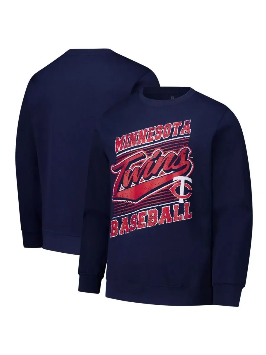 Stitches Мужская легкая толстовка темно-синего цвета с символикой команды Minnesota Twins — синий