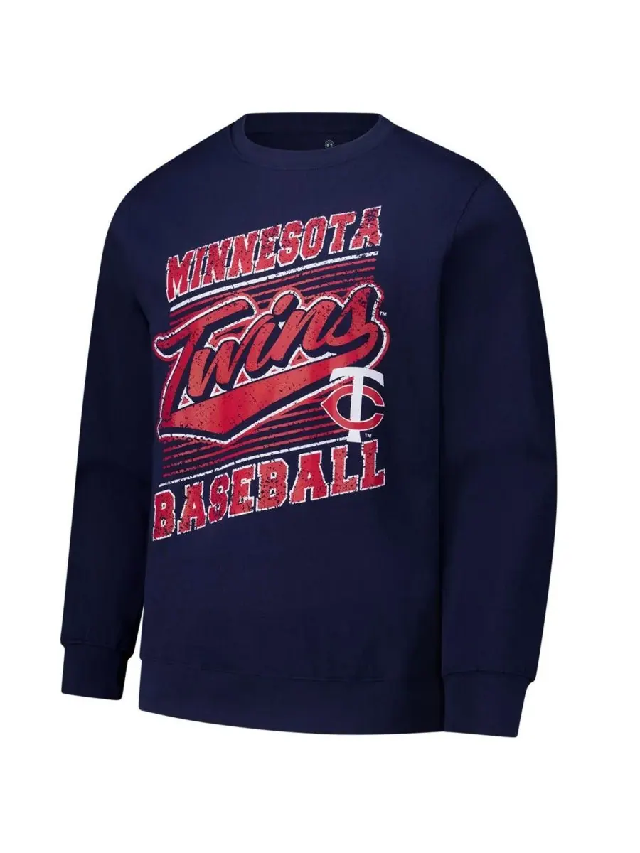 Stitches Мужская легкая толстовка темно-синего цвета с символикой команды Minnesota Twins — изображение 2 из 3, темно-синий