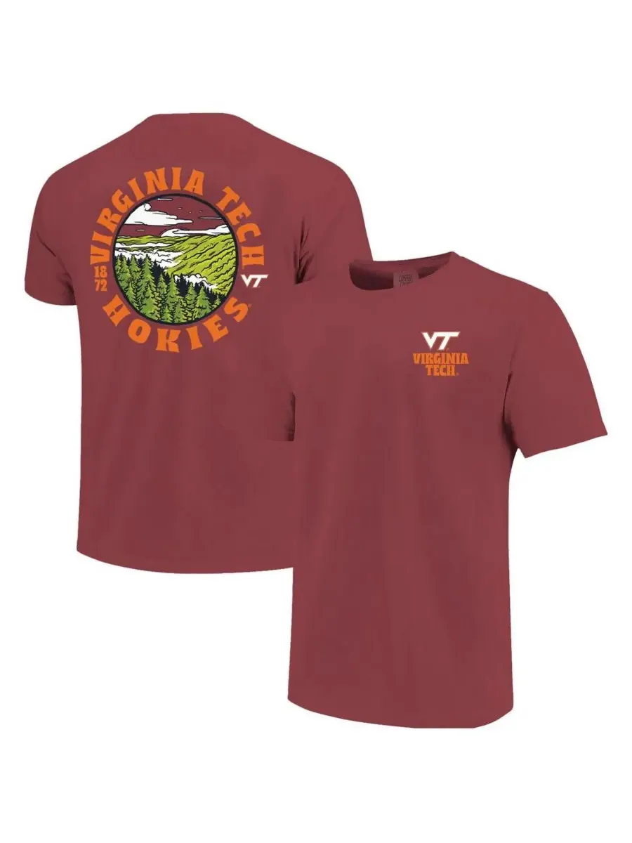 Image One Мужская бордовая футболка Virginia Tech Hokies Comfort Colors с плотной подкладкой и — изображение 1 из 3