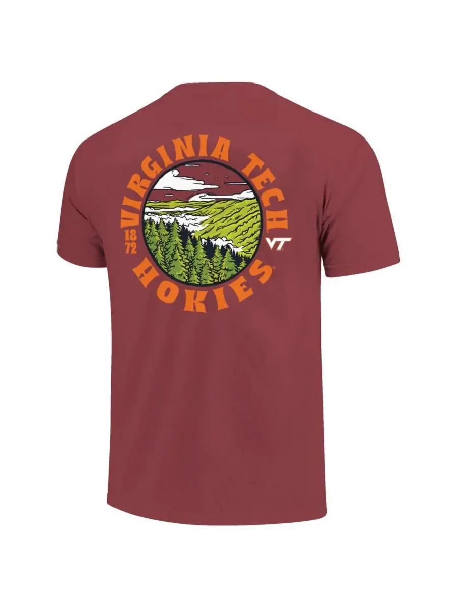 Image One Мужская бордовая футболка Virginia Tech Hokies Comfort Colors с плотной подкладкой и — изображение 2 из 3