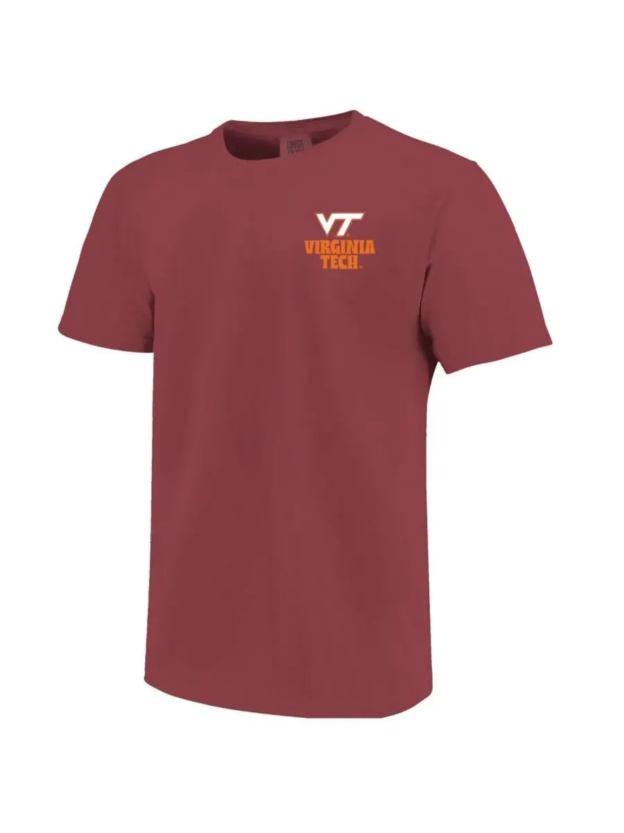 Image One Мужская бордовая футболка Virginia Tech Hokies Comfort Colors с плотной подкладкой и — изображение 3 из 3