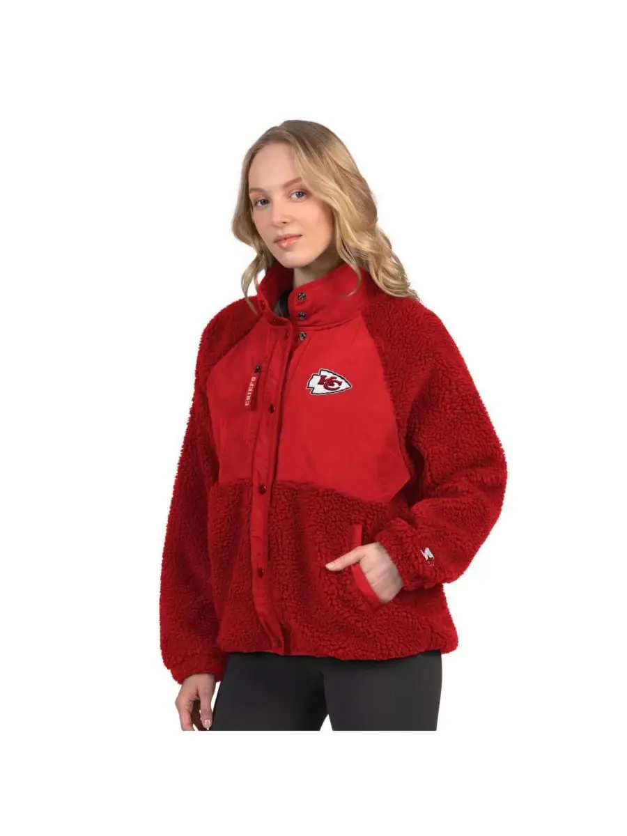Starter Женская красная куртка Kansas City Chiefs On the Ball Sherpa — изображение 1 из 2, красный