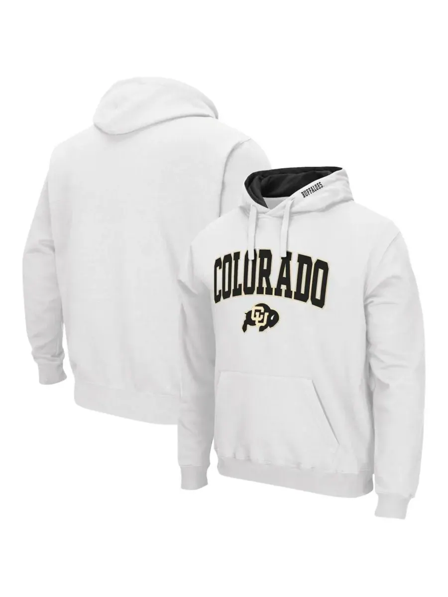 Colosseum Мужская белая толстовка с капюшоном Colorado Buffaloes Arch and Logo 3.0 — изображение 1 из 1, белый