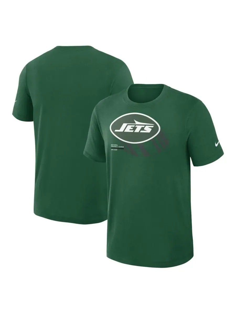 Nike Мужская зеленая футболка New York Jets Left End Run Slub Performance — изображение 1 из 3, зеленый