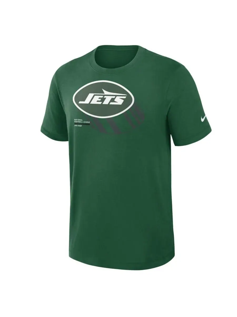 Nike Мужская зеленая футболка New York Jets Left End Run Slub Performance — изображение 2 из 3, зеленый