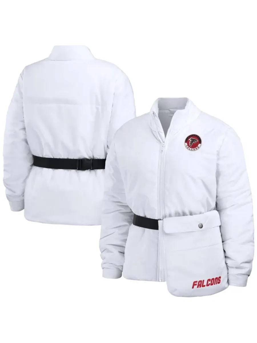 WEAR by Erin Andrews Женская белая пуховая куртка Atlanta Falcons Packaway на молнии — изображение 1 из 4, белый