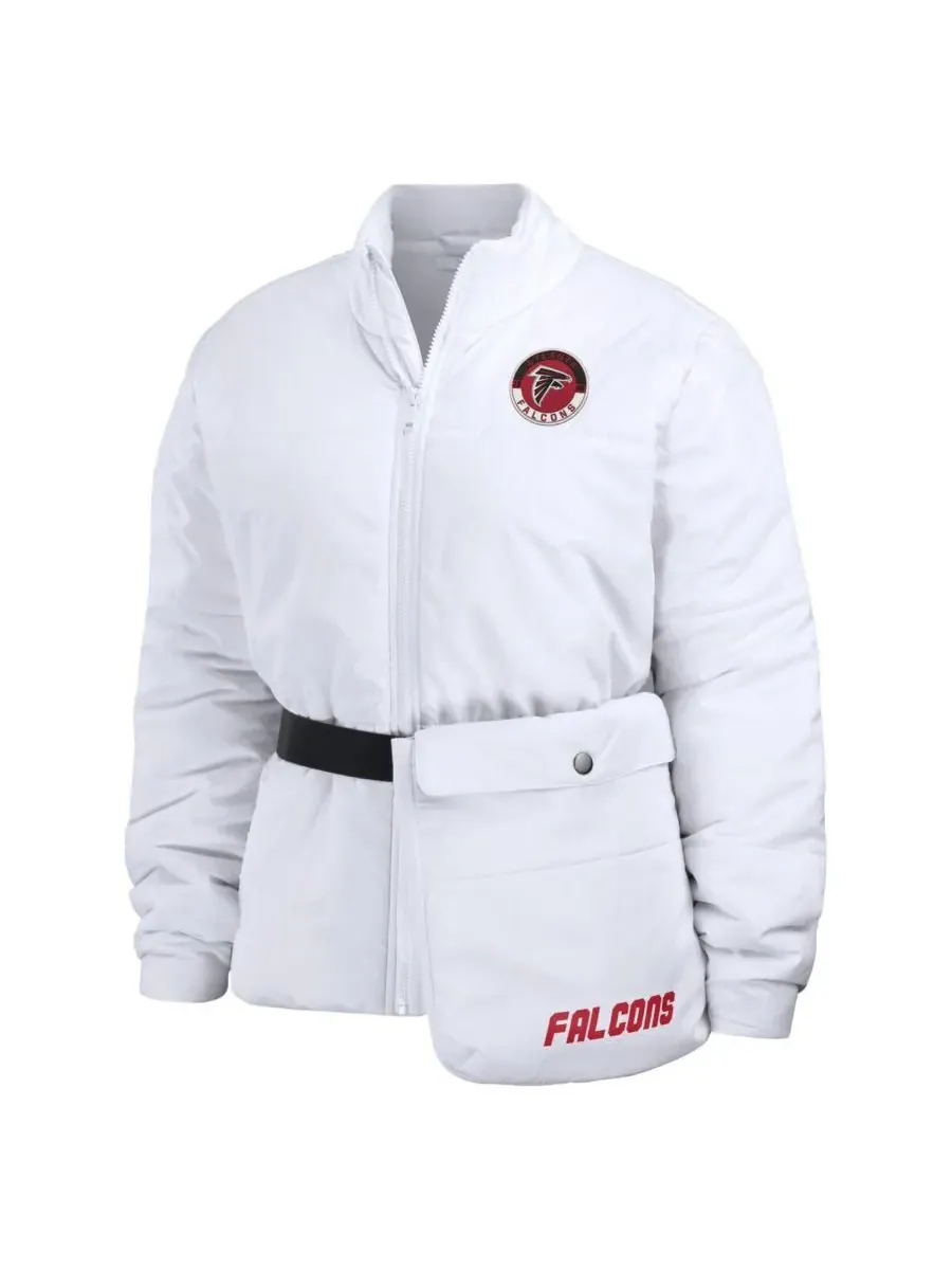 WEAR by Erin Andrews Женская белая пуховая куртка Atlanta Falcons Packaway на молнии — изображение 2 из 4, белый