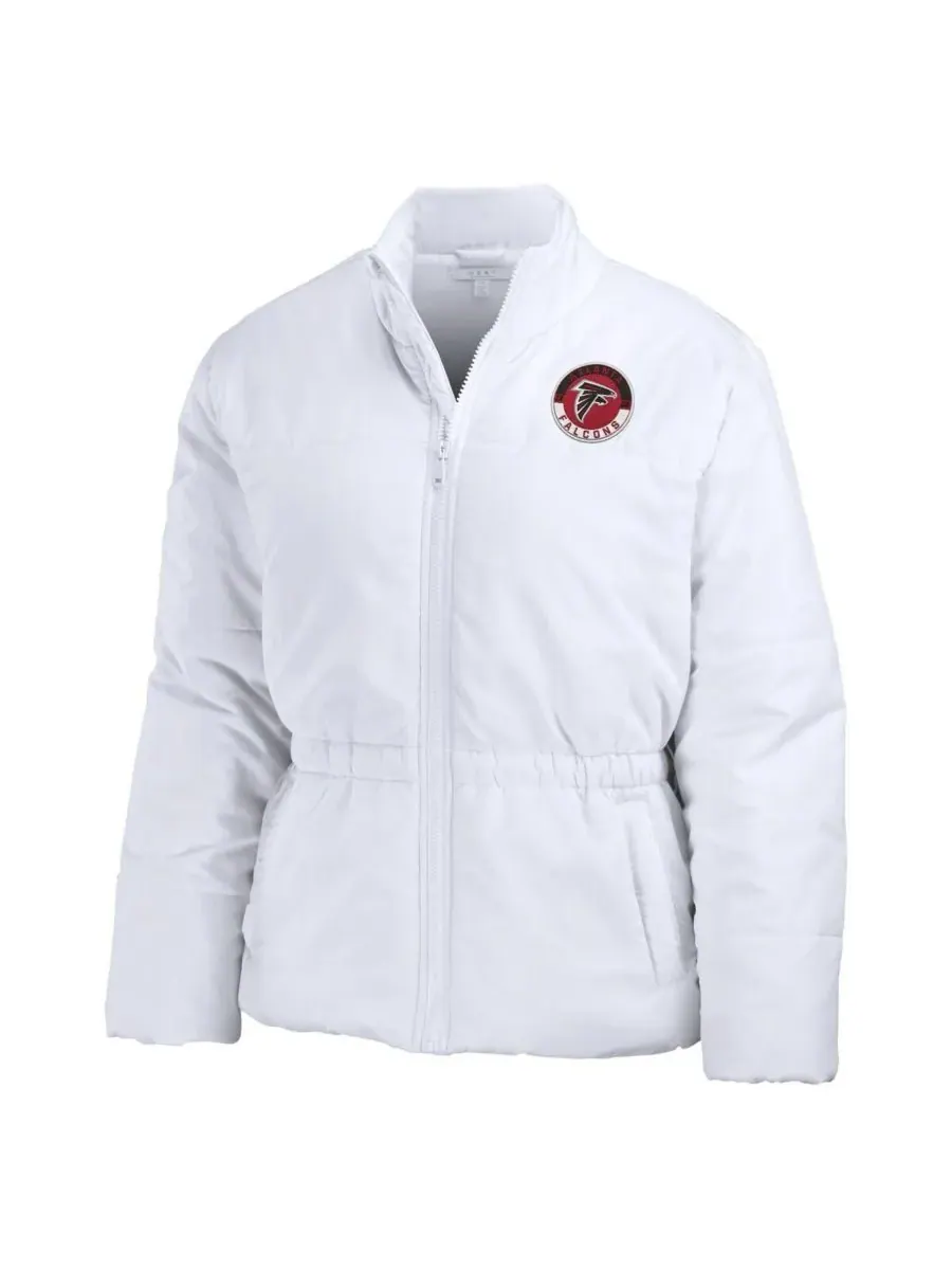 WEAR by Erin Andrews Женская белая пуховая куртка Atlanta Falcons Packaway на молнии — изображение 3 из 4, белый
